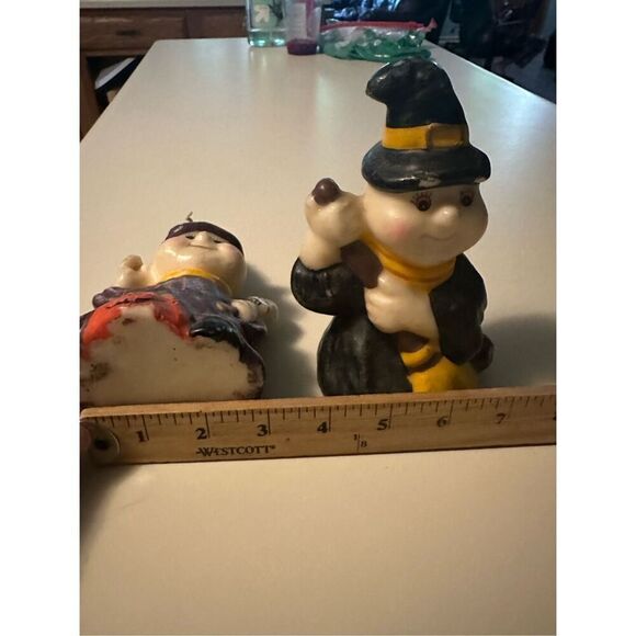 Vintage Gurley Halloween Witch Candles Lot of 2 Skull and Pumpkin Unused 6” - Picture 11 of 11